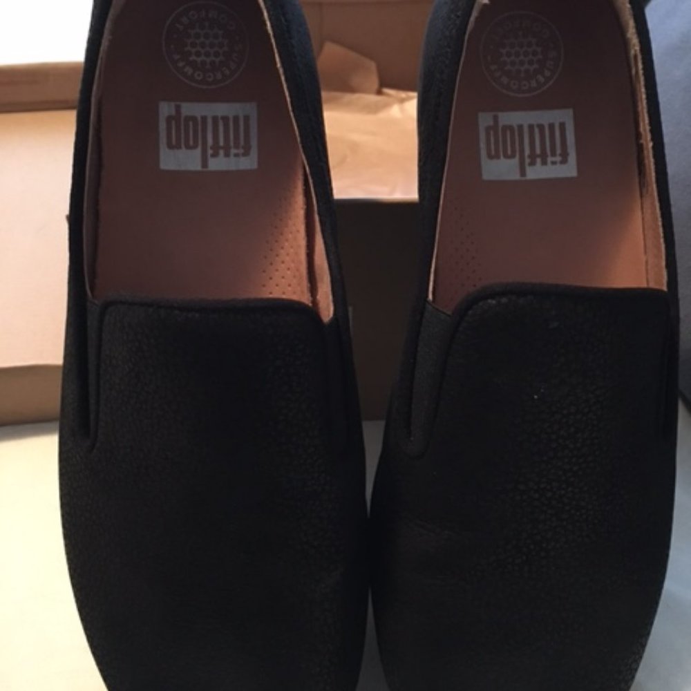 FitFlop Superskate Pebbled Leather Slip On Shoe  7